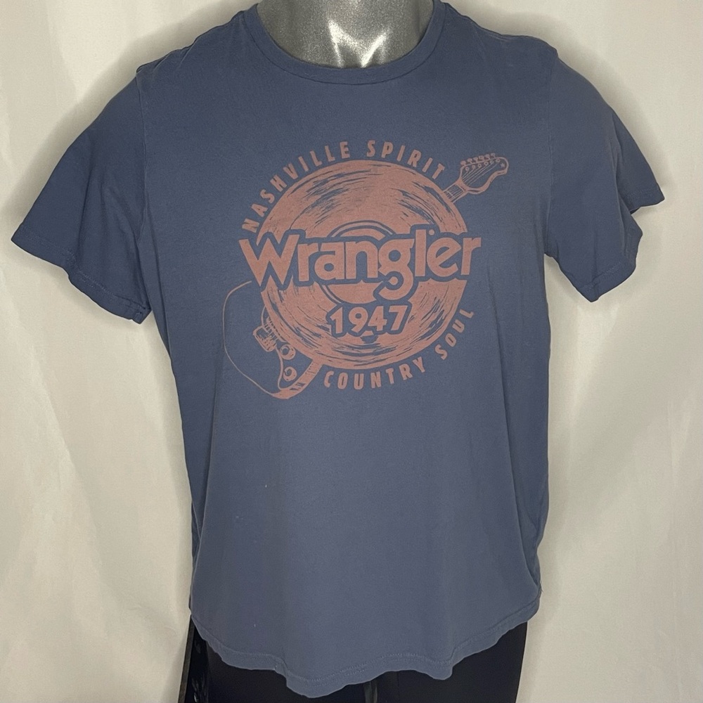 Wrangler Nashville M sz XL Blue Music Distressed Orange Graphic print